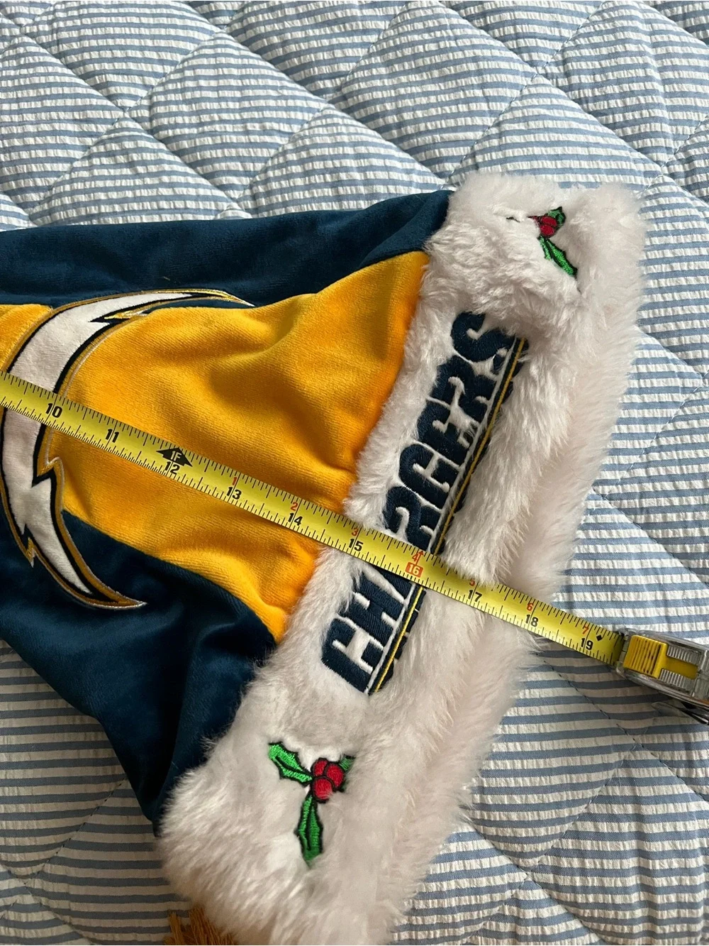 Los Angeles Chargers Navy & Gold Holiday hat